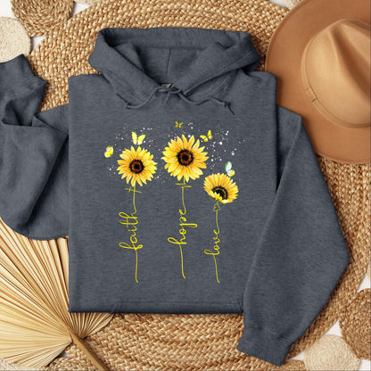 Faith Hope Love Sunflower Butterfly