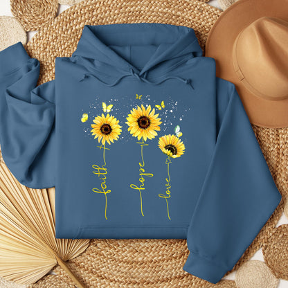 Faith Hope Love Sunflower Butterfly