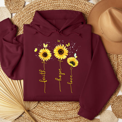 Faith Hope Love Sunflower Butterfly