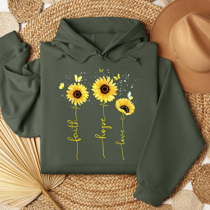 Faith Hope Love Sunflower Butterfly