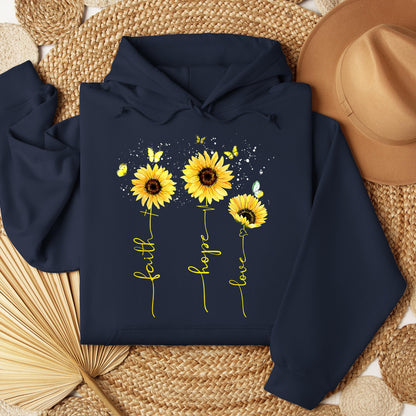 Faith Hope Love Sunflower Butterfly