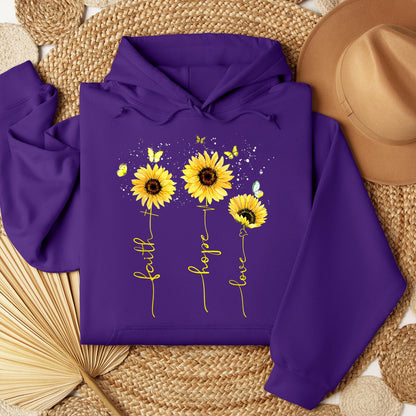 Faith Hope Love Sunflower Butterfly