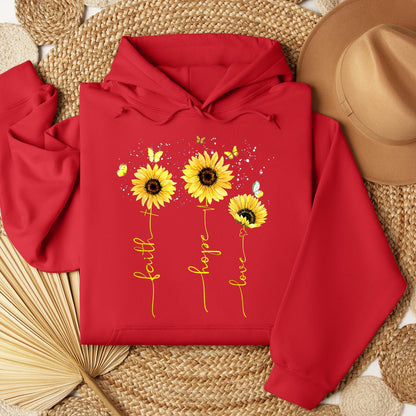 Faith Hope Love Sunflower Butterfly