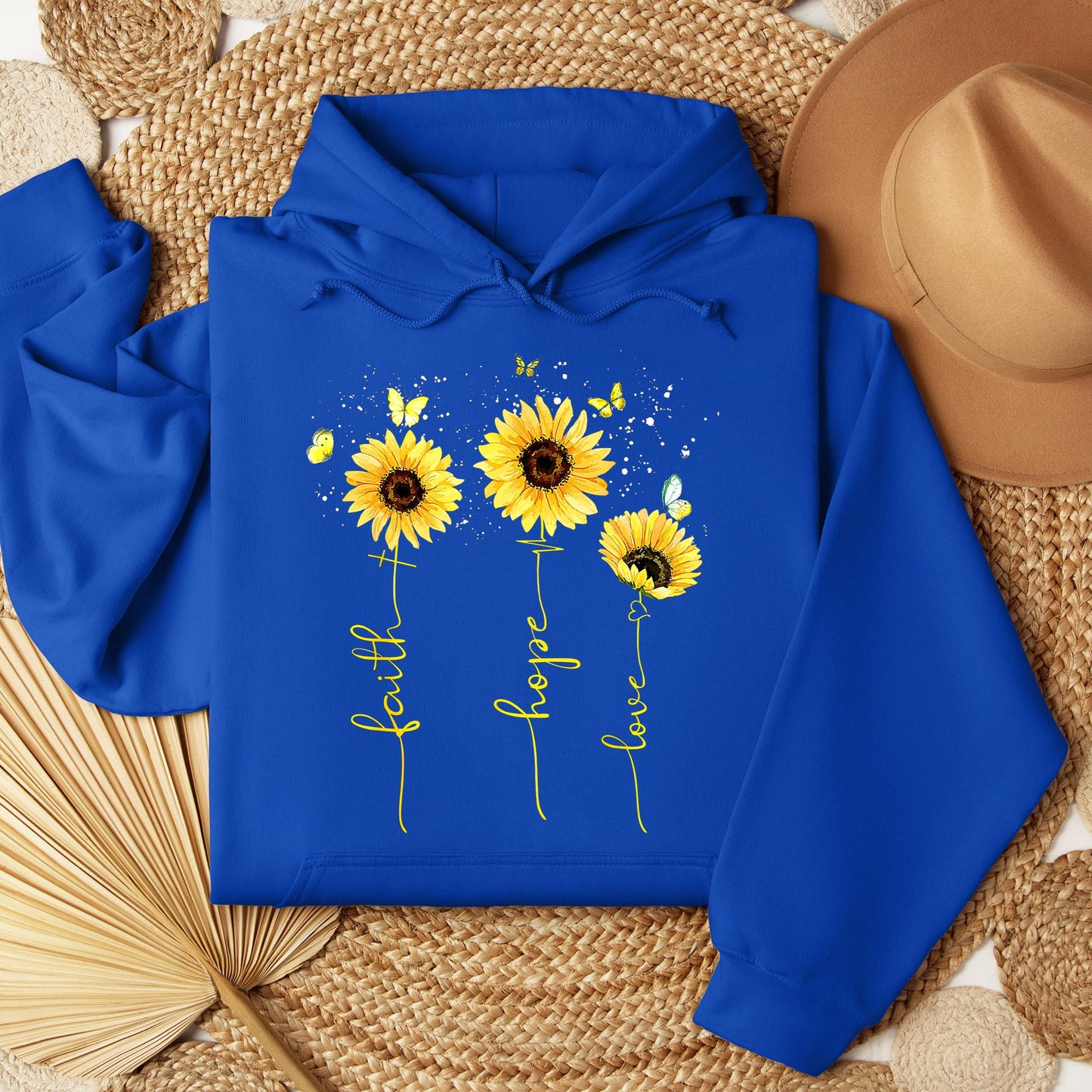 Faith Hope Love Sunflower Butterfly