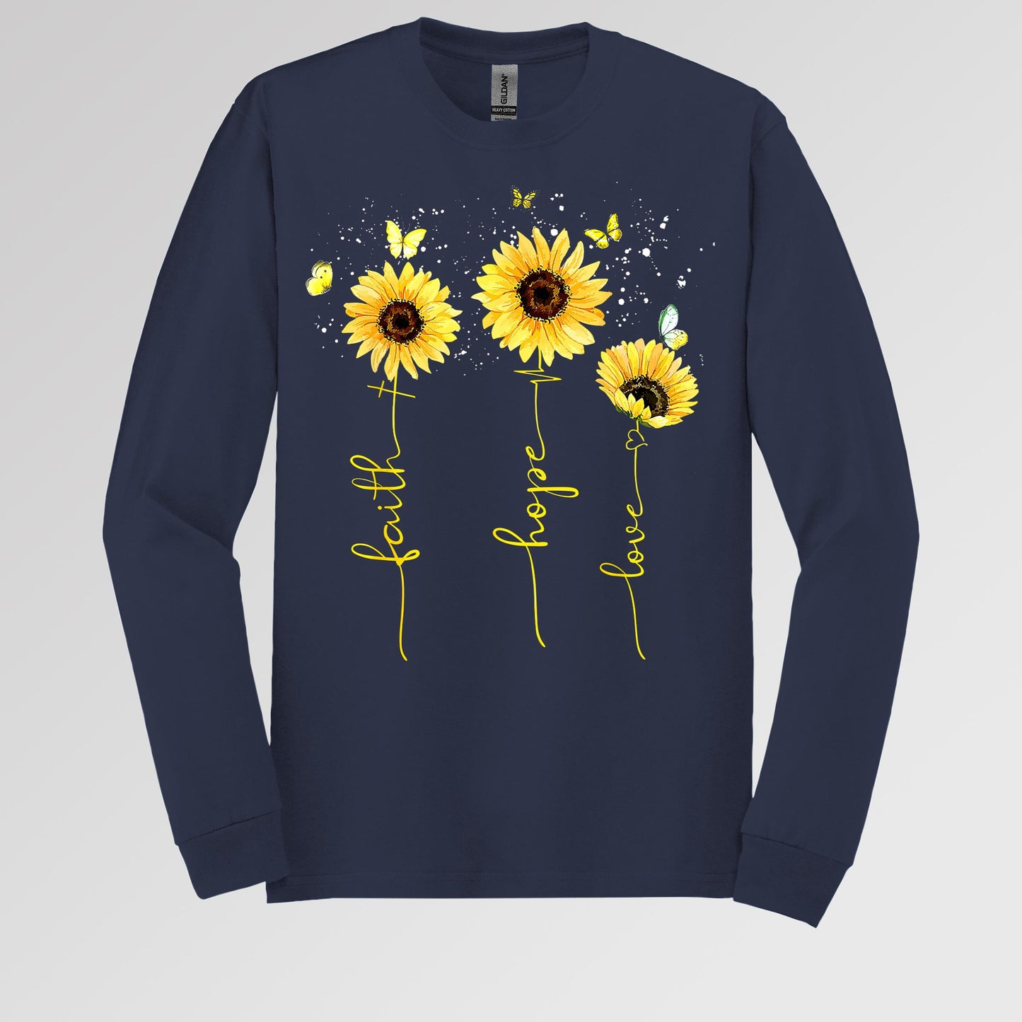 Faith Hope Love Sunflower Butterfly