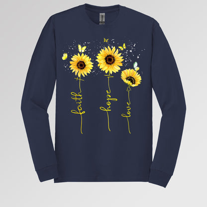 Faith Hope Love Sunflower Butterfly