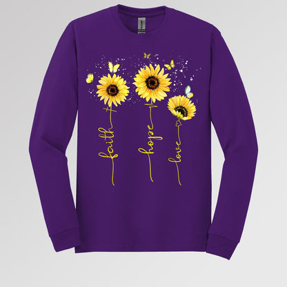 Faith Hope Love Sunflower Butterfly