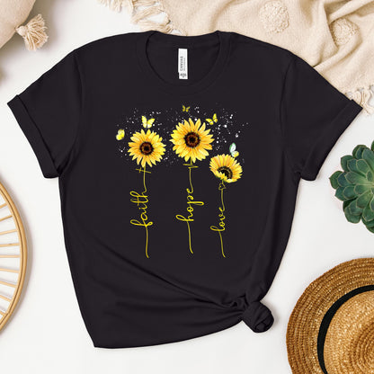 Faith Hope Love Sunflower Butterfly