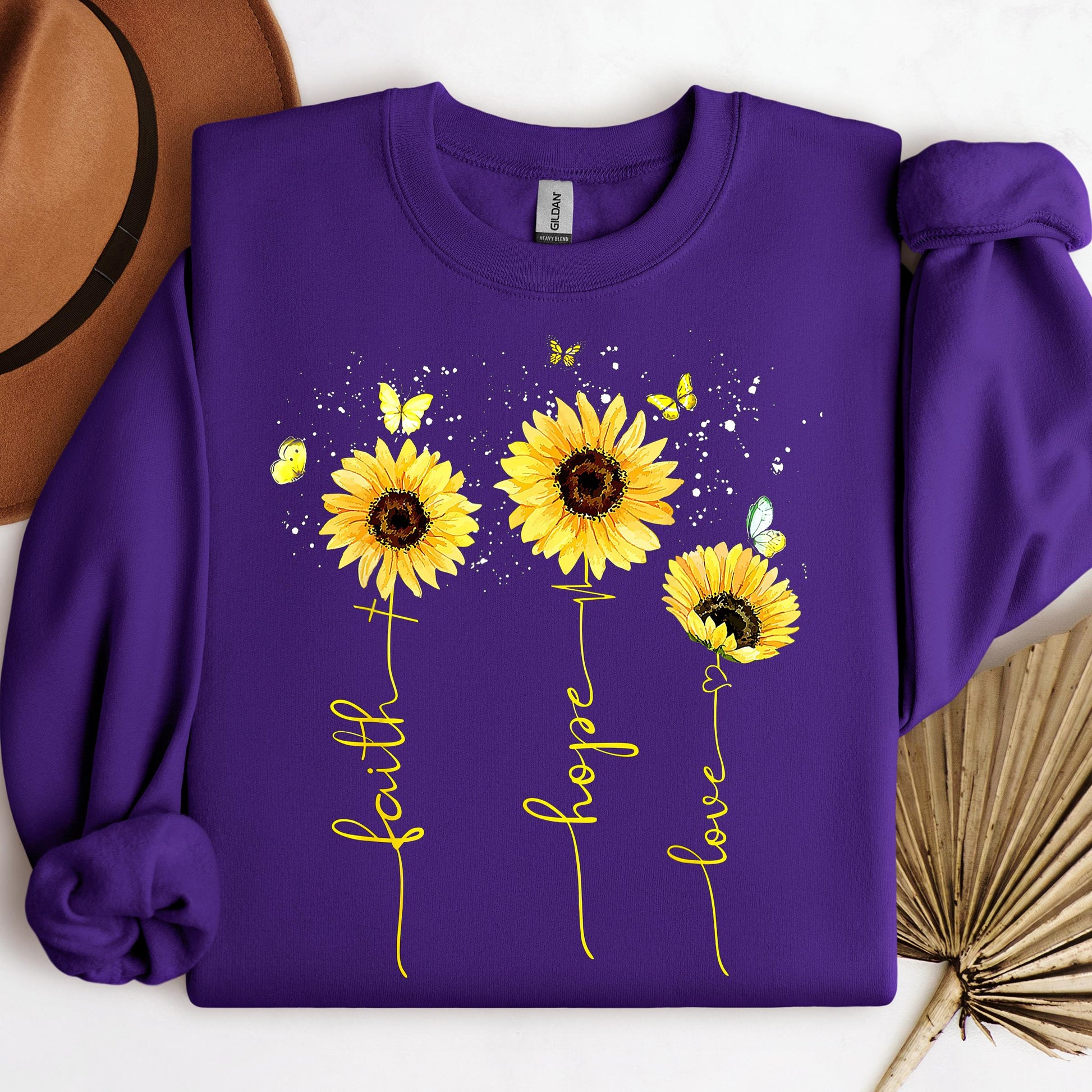 Faith Hope Love Sunflower Butterfly