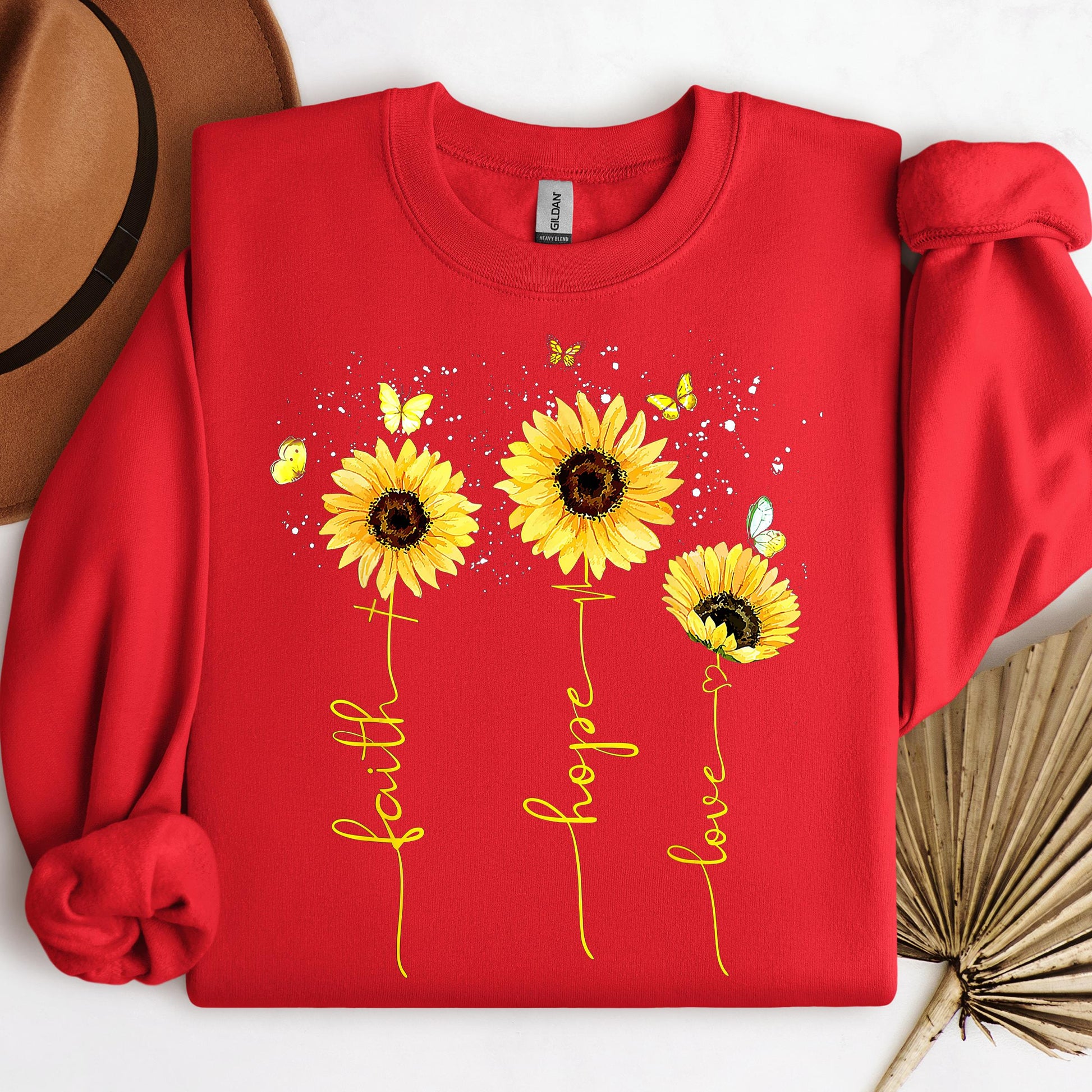 Faith Hope Love Sunflower Butterfly