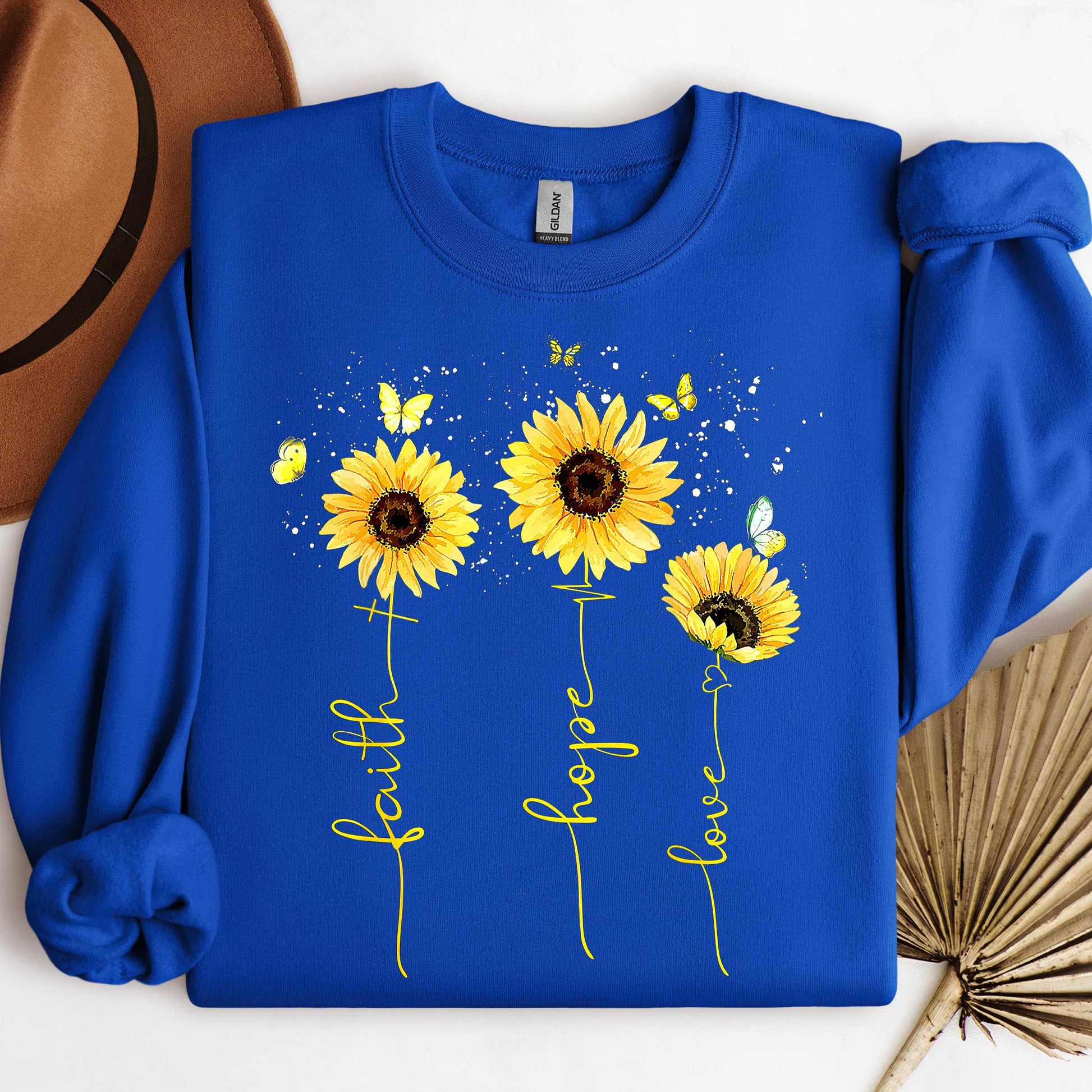 Faith Hope Love Sunflower Butterfly