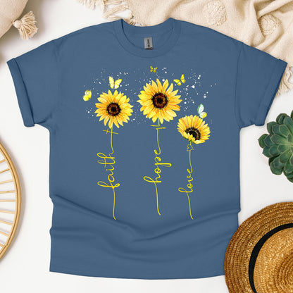 Faith Hope Love Sunflower Butterfly