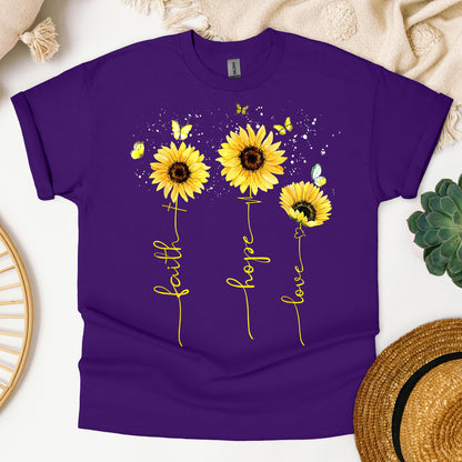 Faith Hope Love Sunflower Butterfly