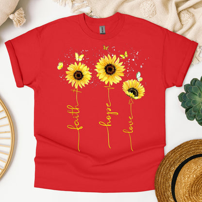 Faith Hope Love Sunflower Butterfly