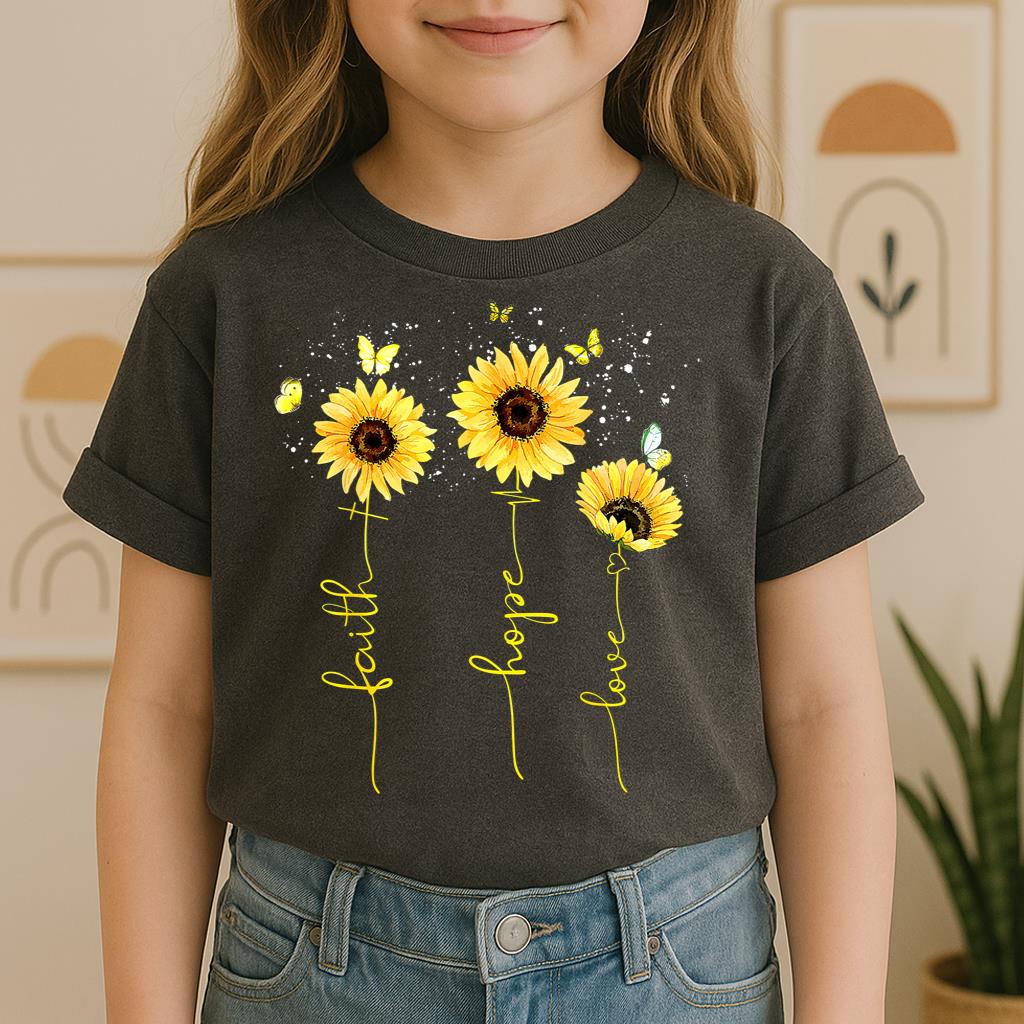 Faith Hope Love Sunflower Butterfly