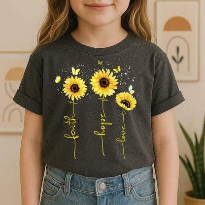 Faith Hope Love Sunflower Butterfly