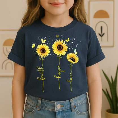 Faith Hope Love Sunflower Butterfly