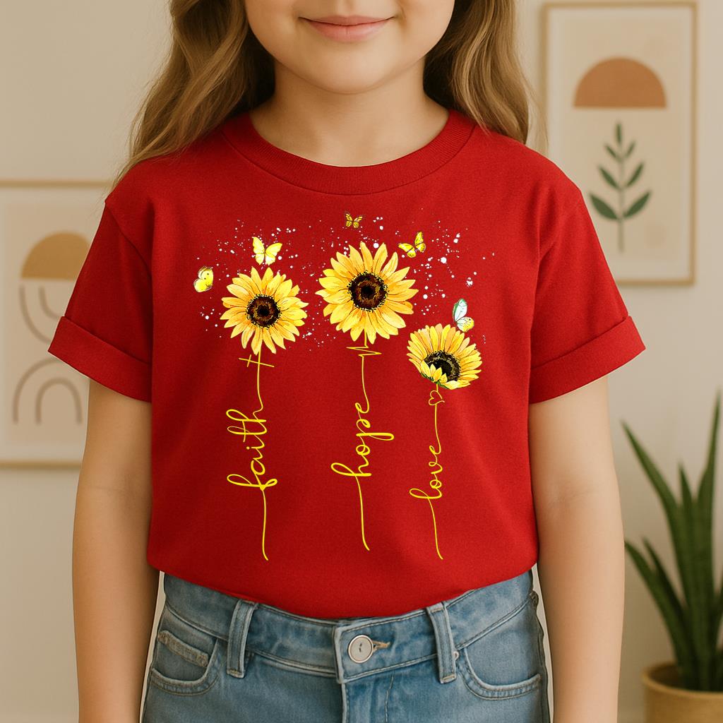 Faith Hope Love Sunflower Butterfly