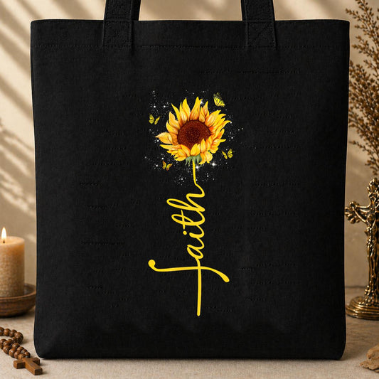 Faith Sunflower Butterfly 01 Tote Bag