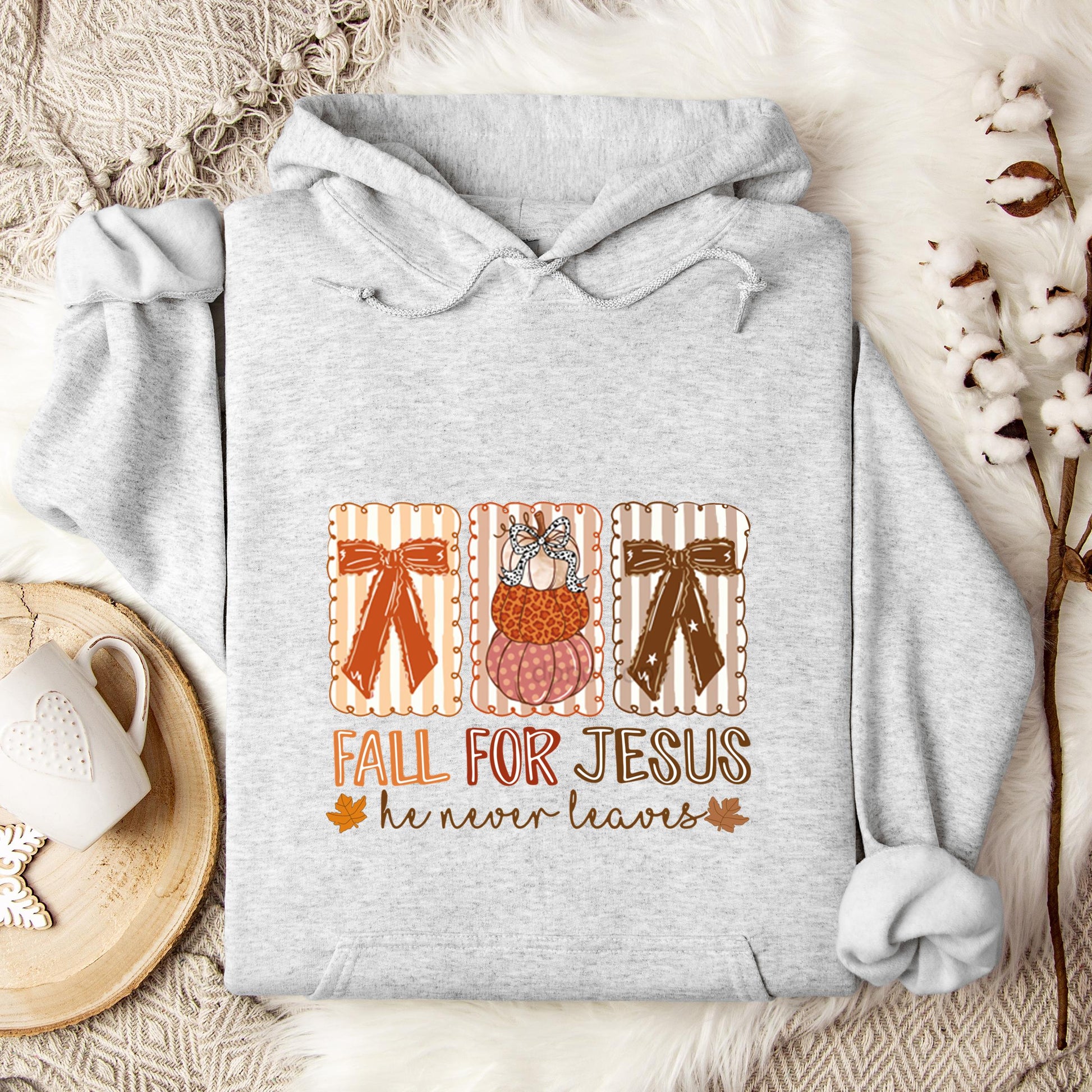 Fall For Jesus He Never Leaves 03 Hoodie