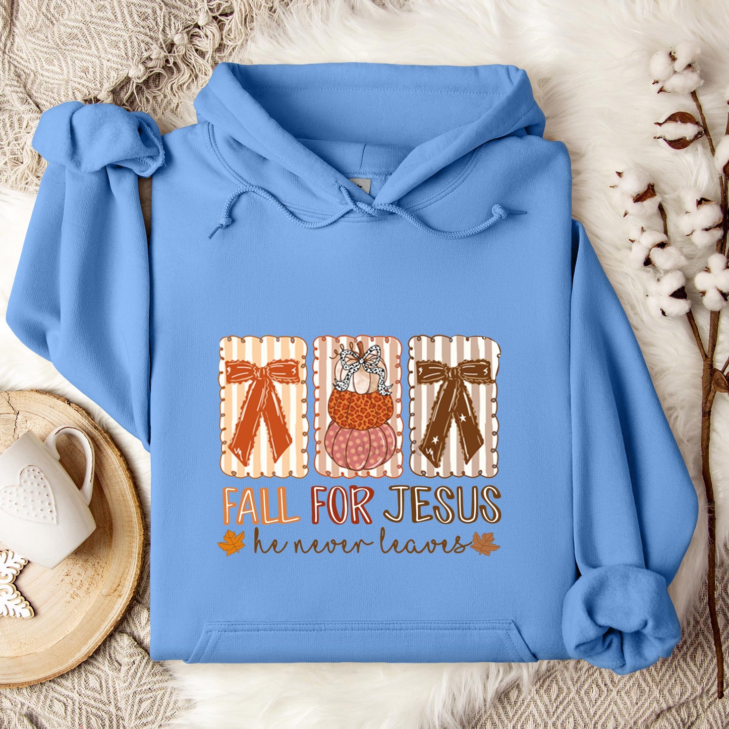 Fall For Jesus He Never Leaves 03 Hoodie