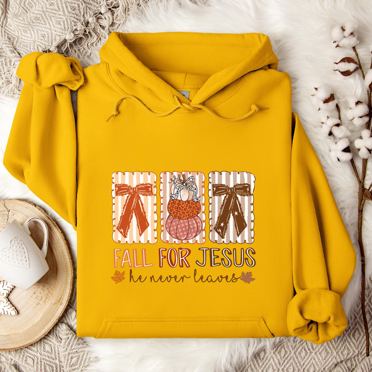 Fall For Jesus He Never Leaves 03 Hoodie