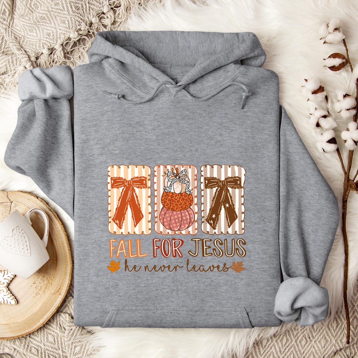 Fall For Jesus He Never Leaves 03 Hoodie