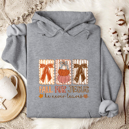 Fall For Jesus He Never Leaves 03 Hoodie