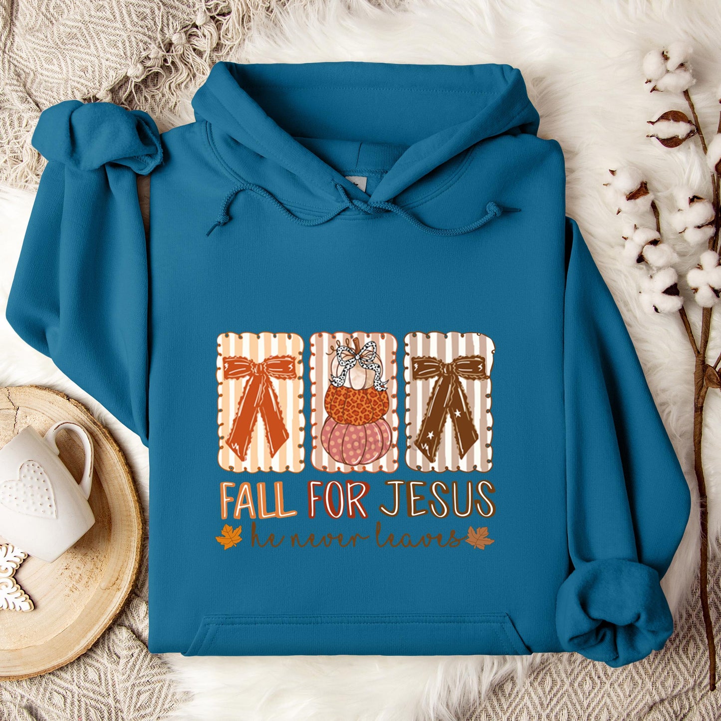 Fall For Jesus He Never Leaves 03 Hoodie