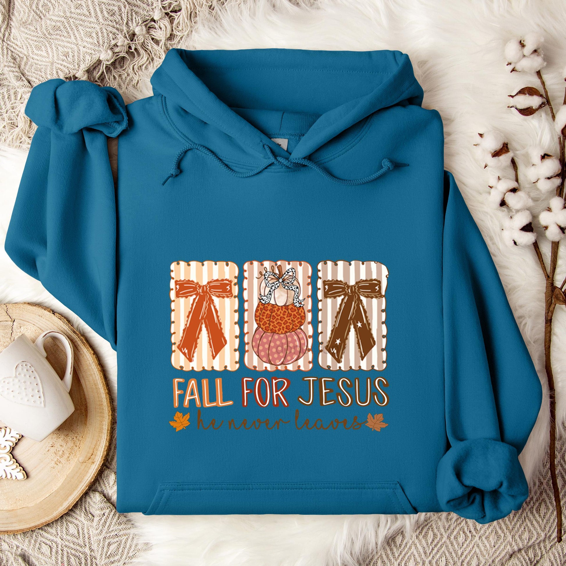 Fall For Jesus He Never Leaves 03 Hoodie