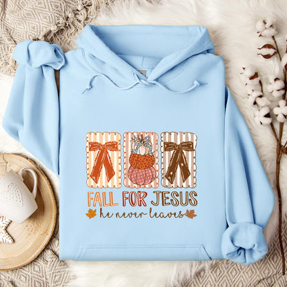 Fall For Jesus He Never Leaves 03 Hoodie