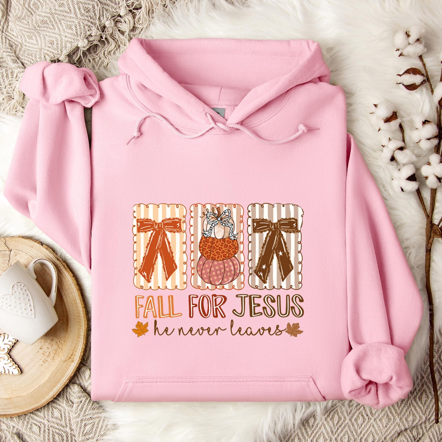 Fall For Jesus He Never Leaves 03 Hoodie