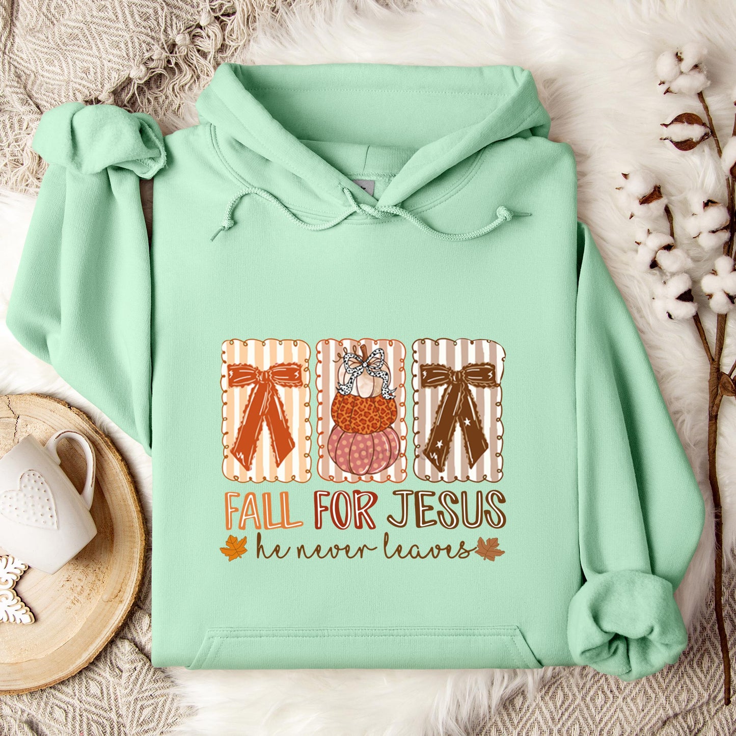 Fall For Jesus He Never Leaves 03 Hoodie