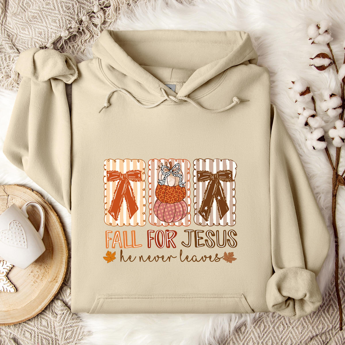 Fall For Jesus He Never Leaves 03 Hoodie