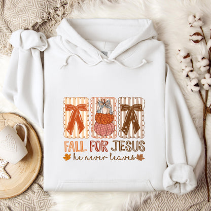 Fall For Jesus He Never Leaves 03 Hoodie