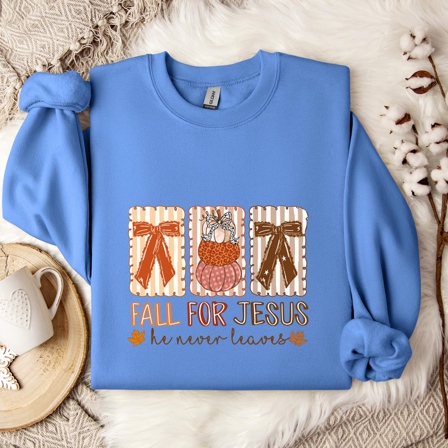 Fall For Jesus He Never Leaves 03 Sweatshirt