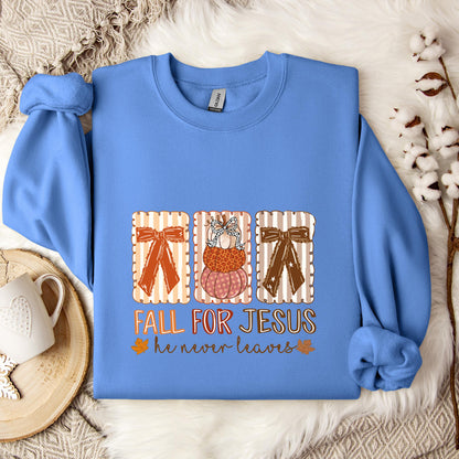 Fall For Jesus He Never Leaves 03 Sweatshirt