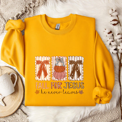 Fall For Jesus He Never Leaves 03 Sweatshirt