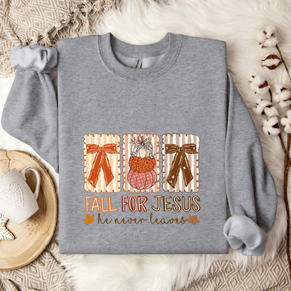 Fall For Jesus He Never Leaves 03 Sweatshirt