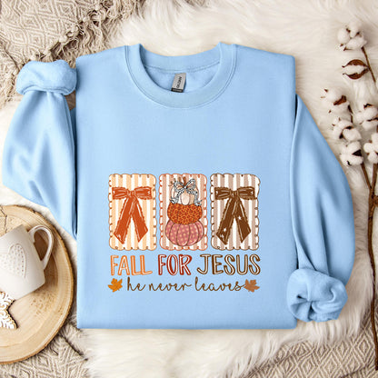 Fall For Jesus He Never Leaves 03 Sweatshirt