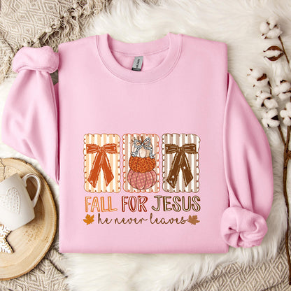 Fall For Jesus He Never Leaves 03 Sweatshirt