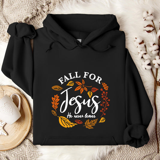 Fall For Jesus He Never Leaves 04 Hoodie