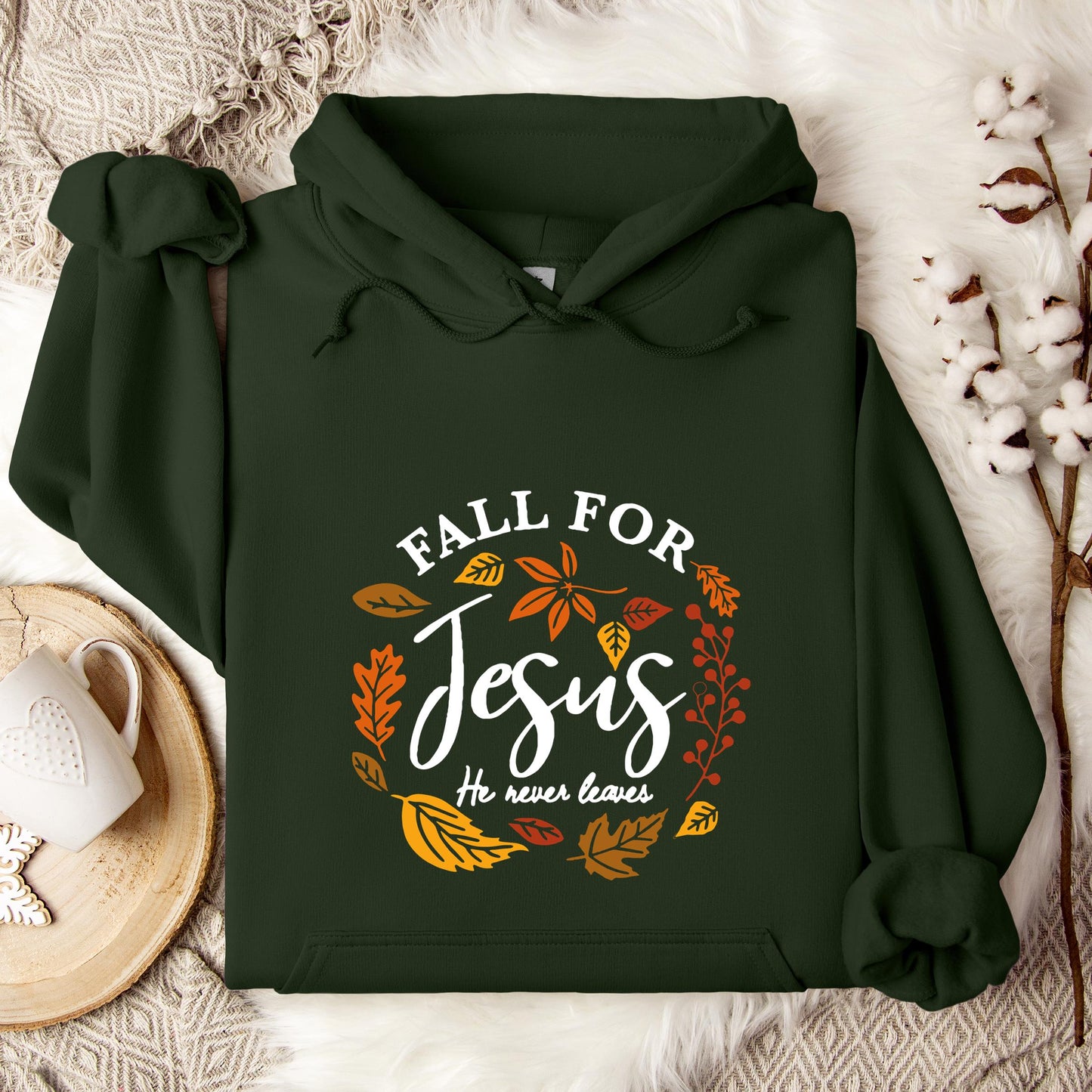 Fall For Jesus He Never Leaves 04 Hoodie