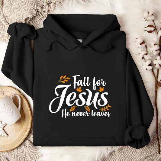 Fall For Jesus He Never Leaves 05 Hoodie