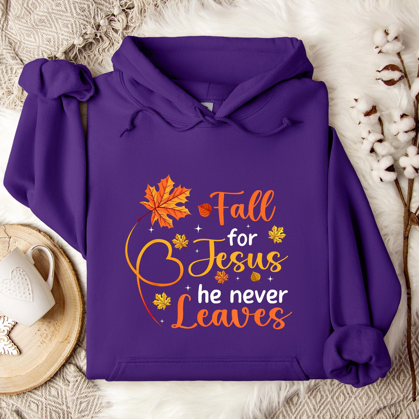 Fall For Jesus He Never Leaves 08 Hoodie