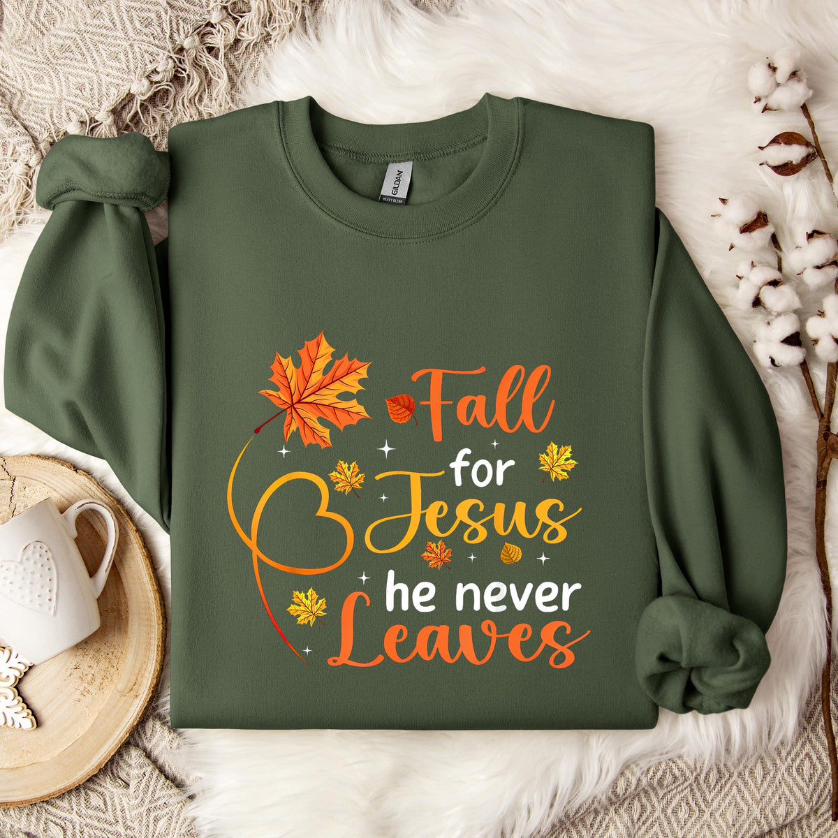 Fall For Jesus He Never Leaves 08 Sweatshirt