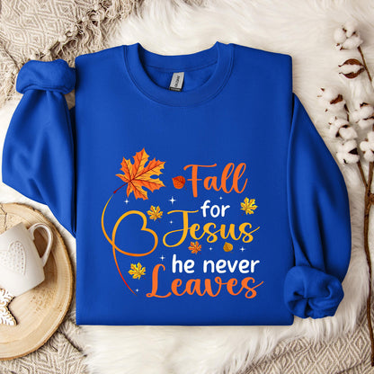 Fall For Jesus He Never Leaves 08 Sweatshirt