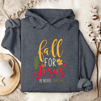 Fall For Jesus He Never Leaves 09 Hoodie