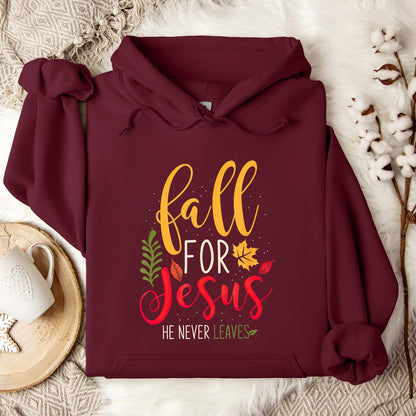 Fall For Jesus He Never Leaves 09 Hoodie