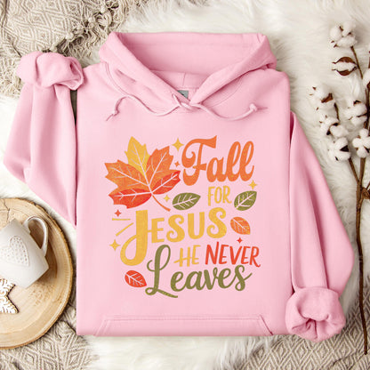 Fall For Jesus He Never Leaves 12 Hoodie